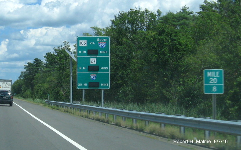 Image of Newly installed Real Time Traffic sign on MA 24 North in Raynham