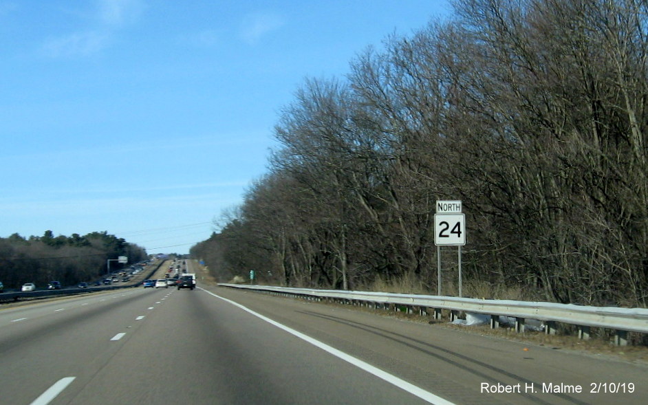 Image of newly installed North MA 24 reassurance marker in Canton