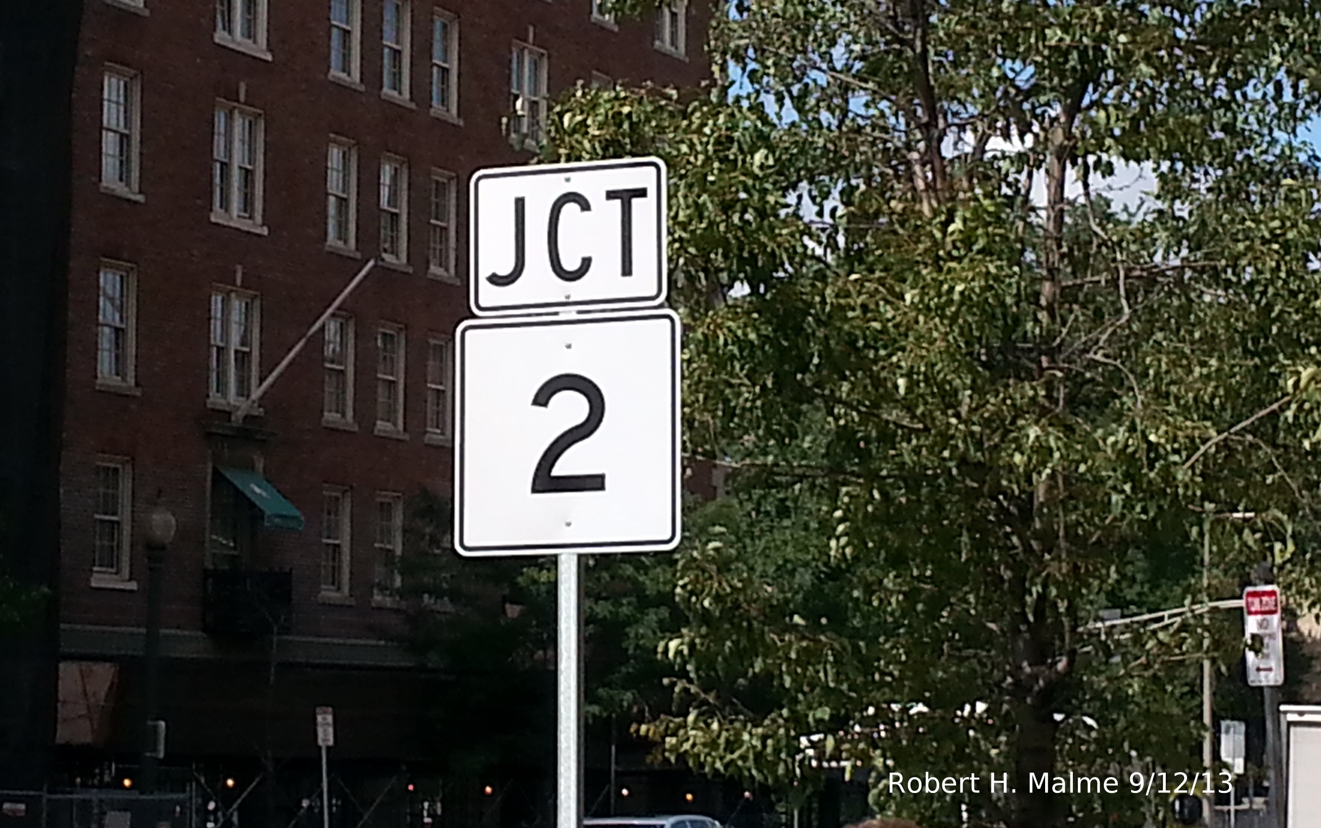 MA 2 Signage along MA 2A/Mass Ave in Boston, Sept. 2013