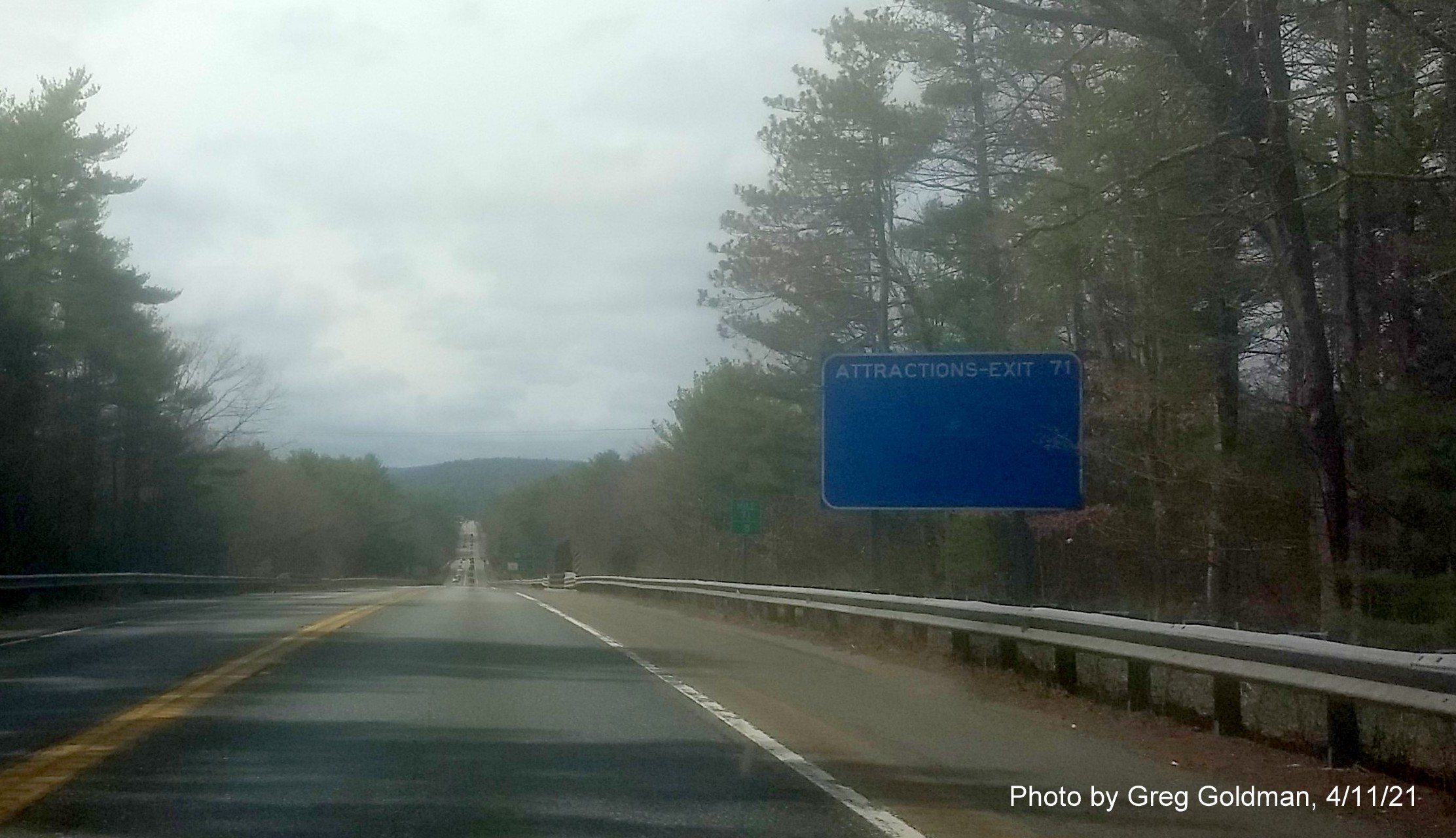 Image of auxiliary sign for US 202 South exit with new milepost based exit number on MA 2 West in Athol, by Greg Goldman, April 2021