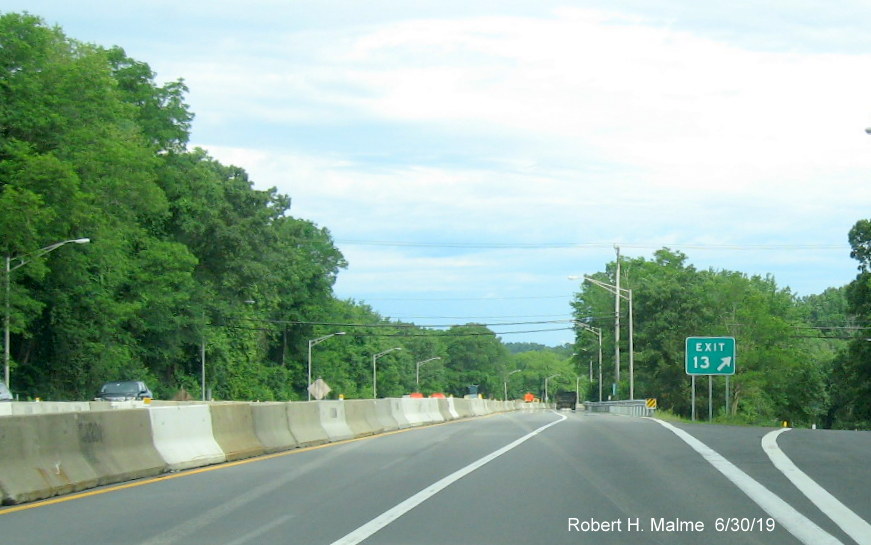 Image of new exit number gore sign for Pound Hill Road exit on RI 146 North in North Smithfield