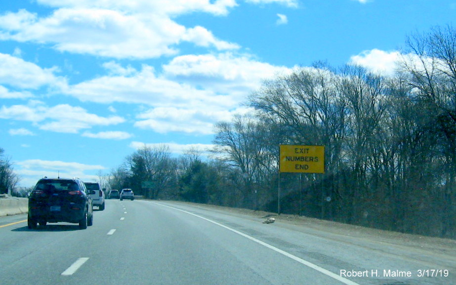 Image of existing last exit number sign on RI 4 South in Exeter