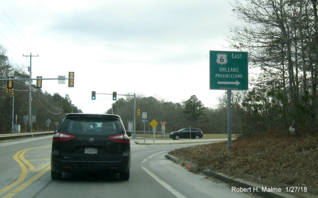 Image of new US 6 East ramp guide sign on MA 130 South in Sandwich