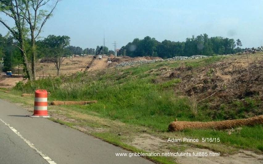 Image of clearing along US 70 in Durham for East End Connector Project, photo by Adam Prince