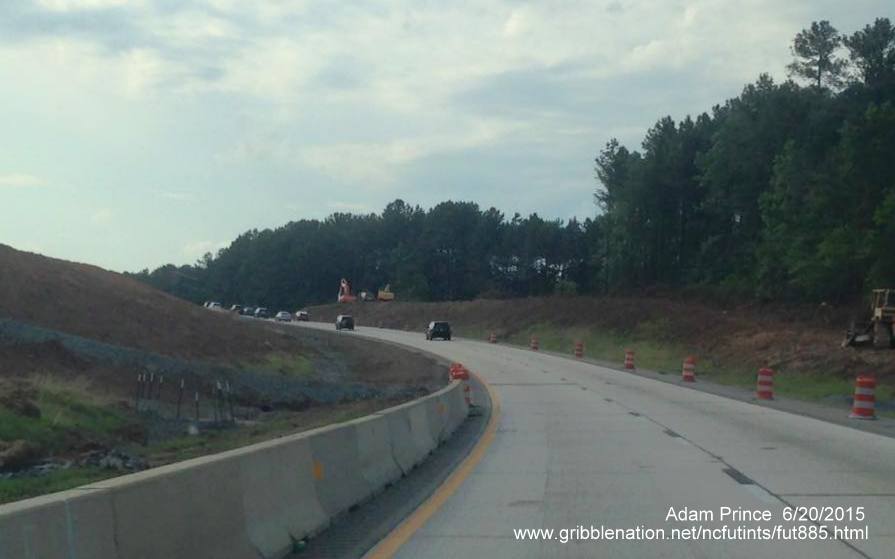 Image of clearing along side of Durham Freeway for East End Connector Project. Photo by Adam Prince