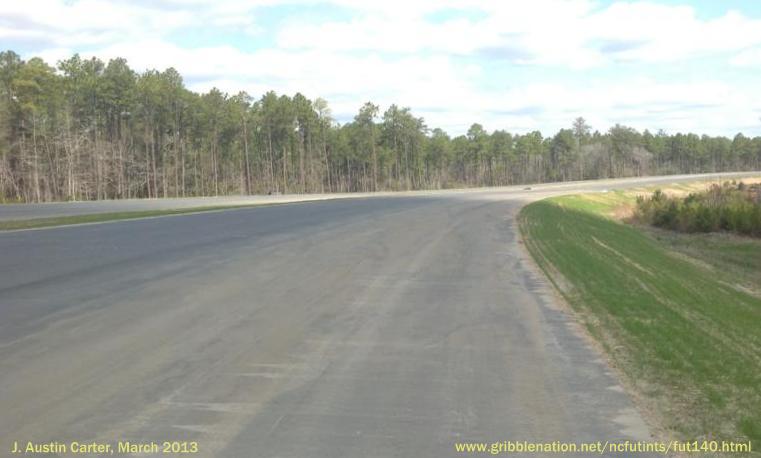 Photo of future I-140 roadway near interchange with US 17, by J. Austin 
Carter, March 2013