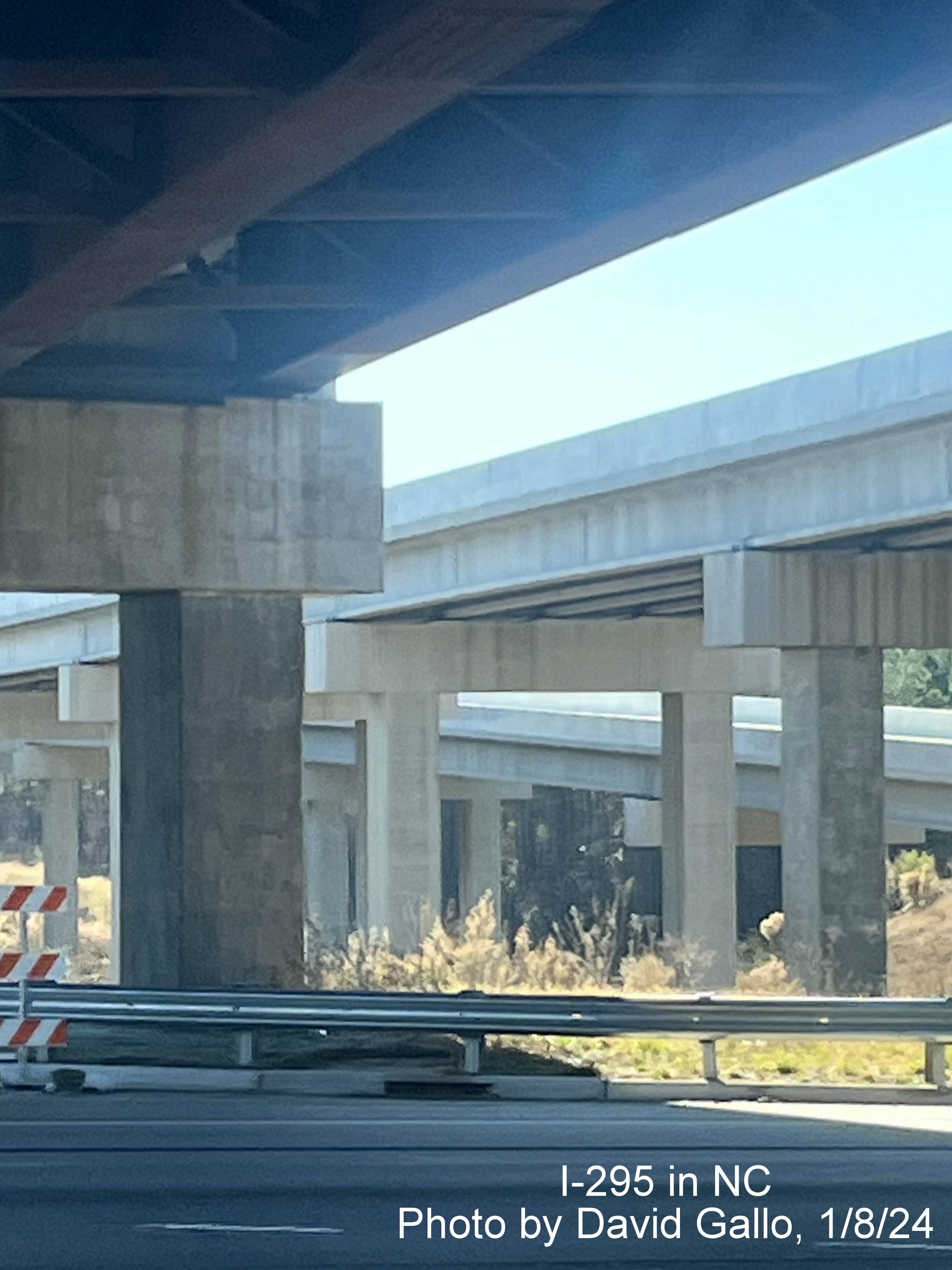 Image of completed I-295 bridge over US 401 in Fayetteville, by David Gallo, January 2024