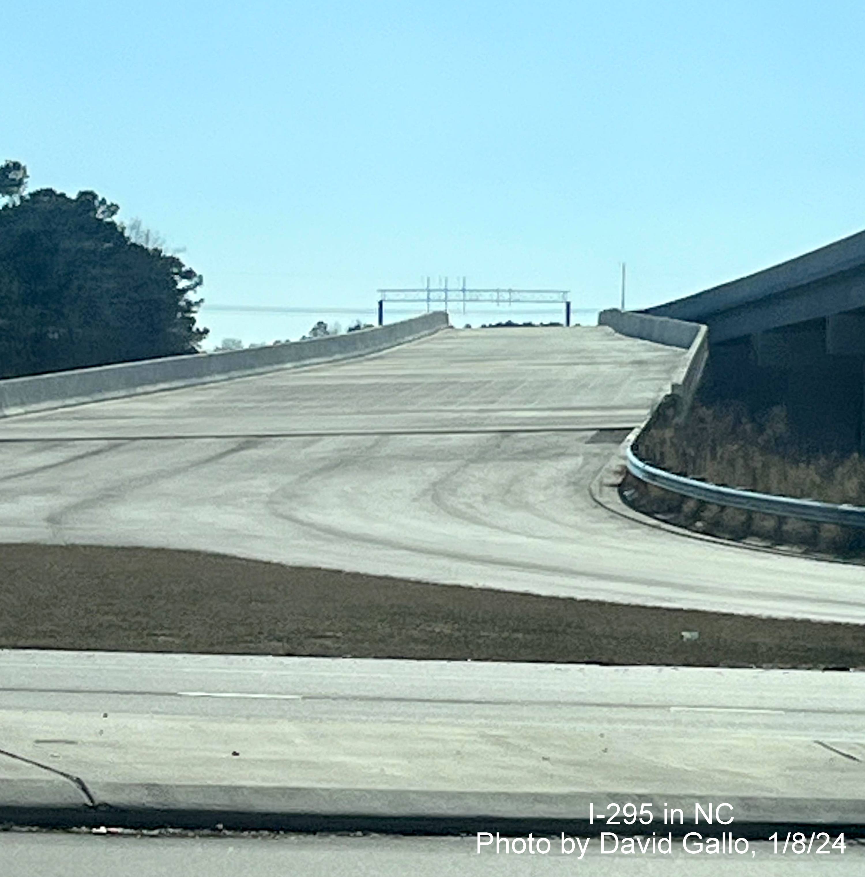 Image of completed I-295 North ramp for US 401 exit in Fayetteville, by David Gallo, January 2024