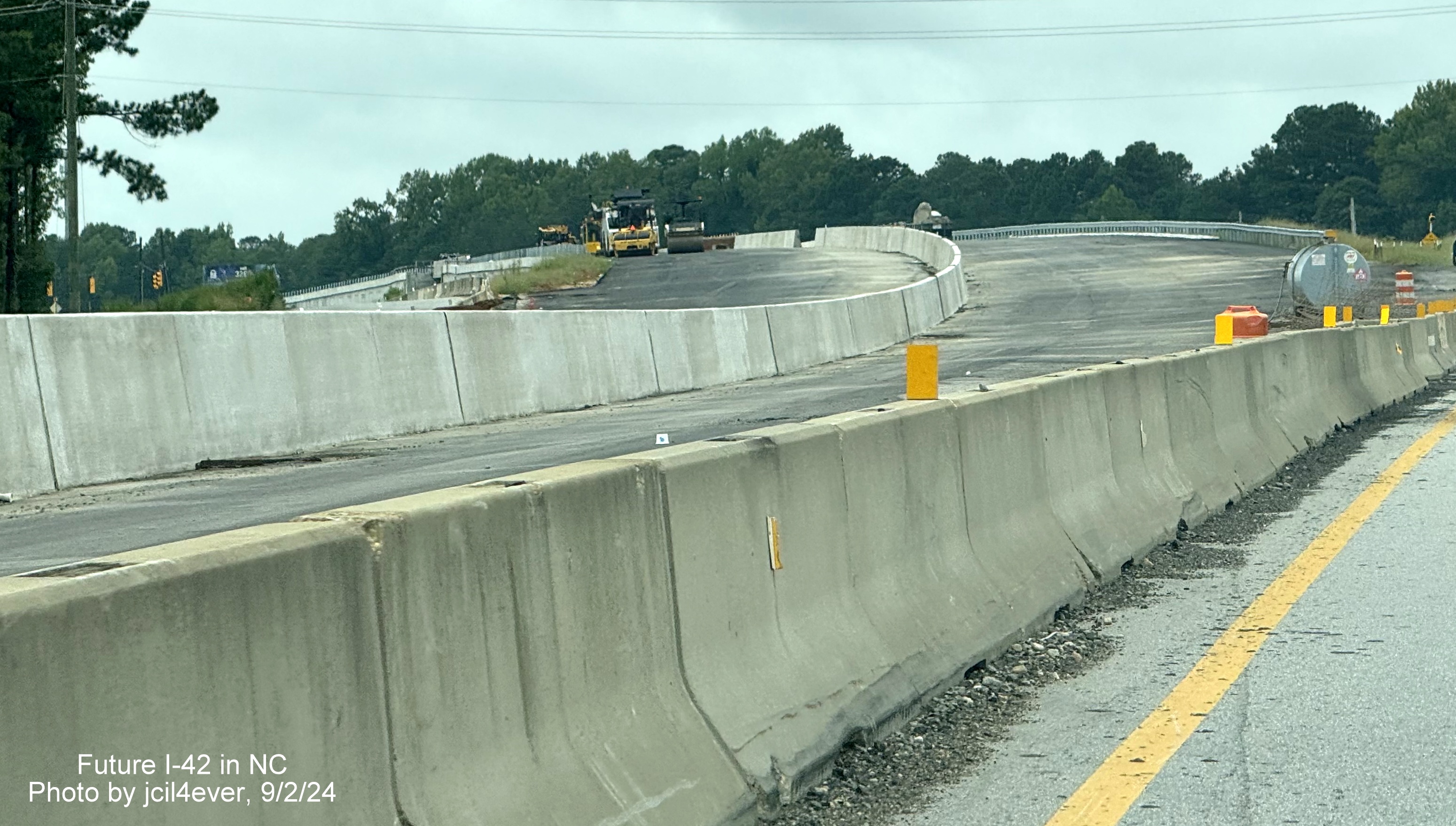 Image of near completion of Wilson's Mills road interchange on US 70 (Future I-42) East, by jcil4ever, September 2024