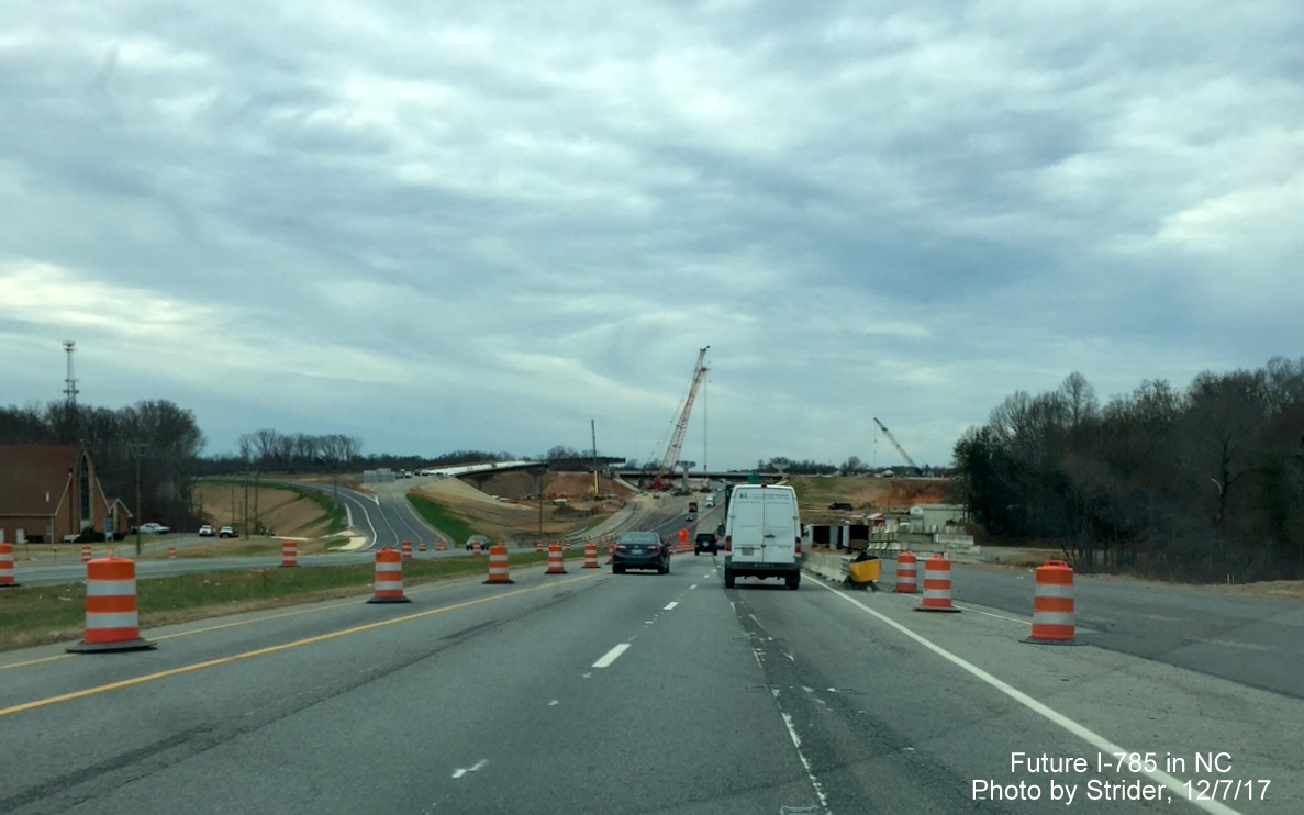 Image of under construction interchange of US 29 with future I-840 Greensboro Loop, by Strider