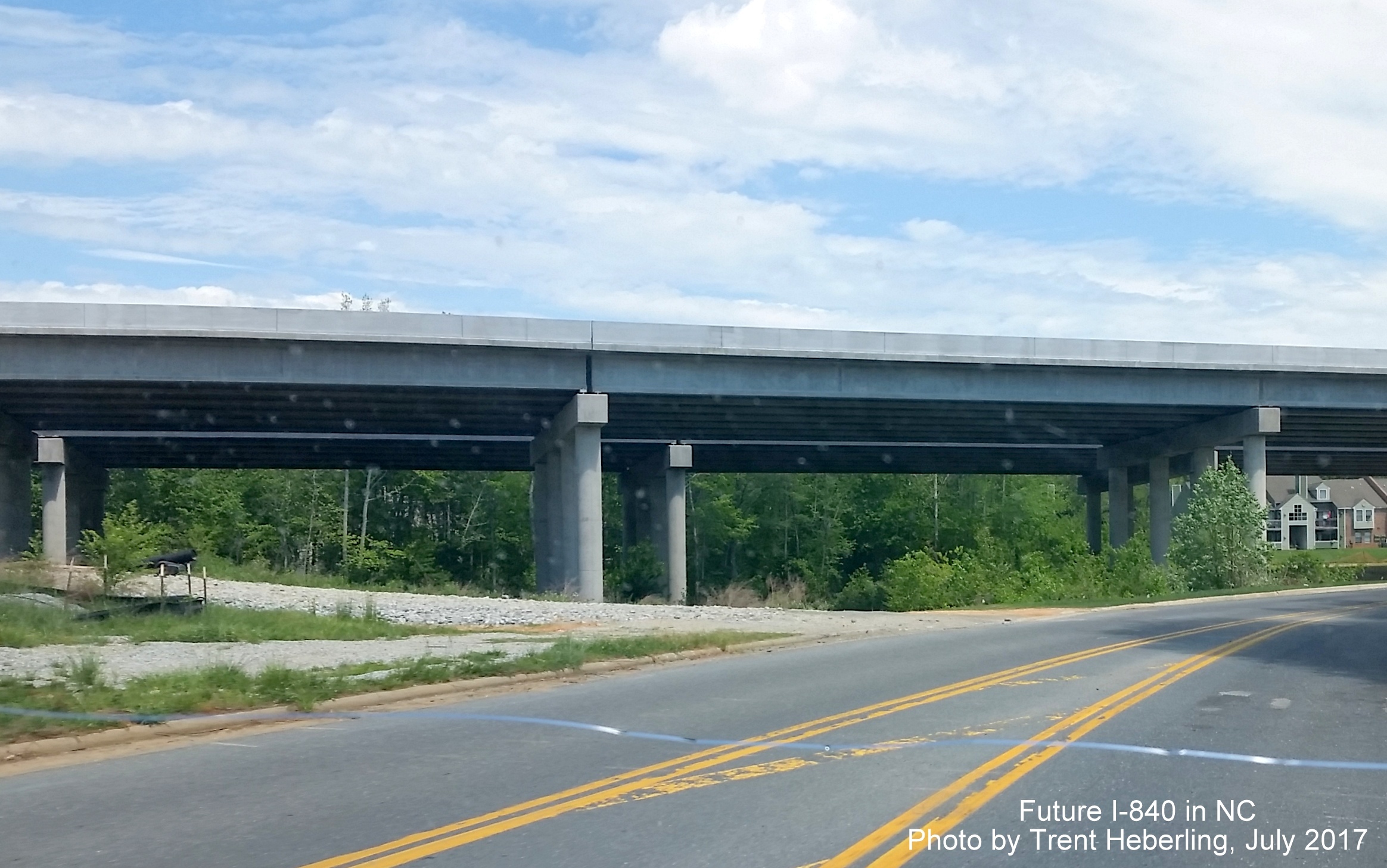 Photo of Future I-840 elevated lanes in vicinity of Darwbridge Pkwy in Greensboro, from Trent Heberling 