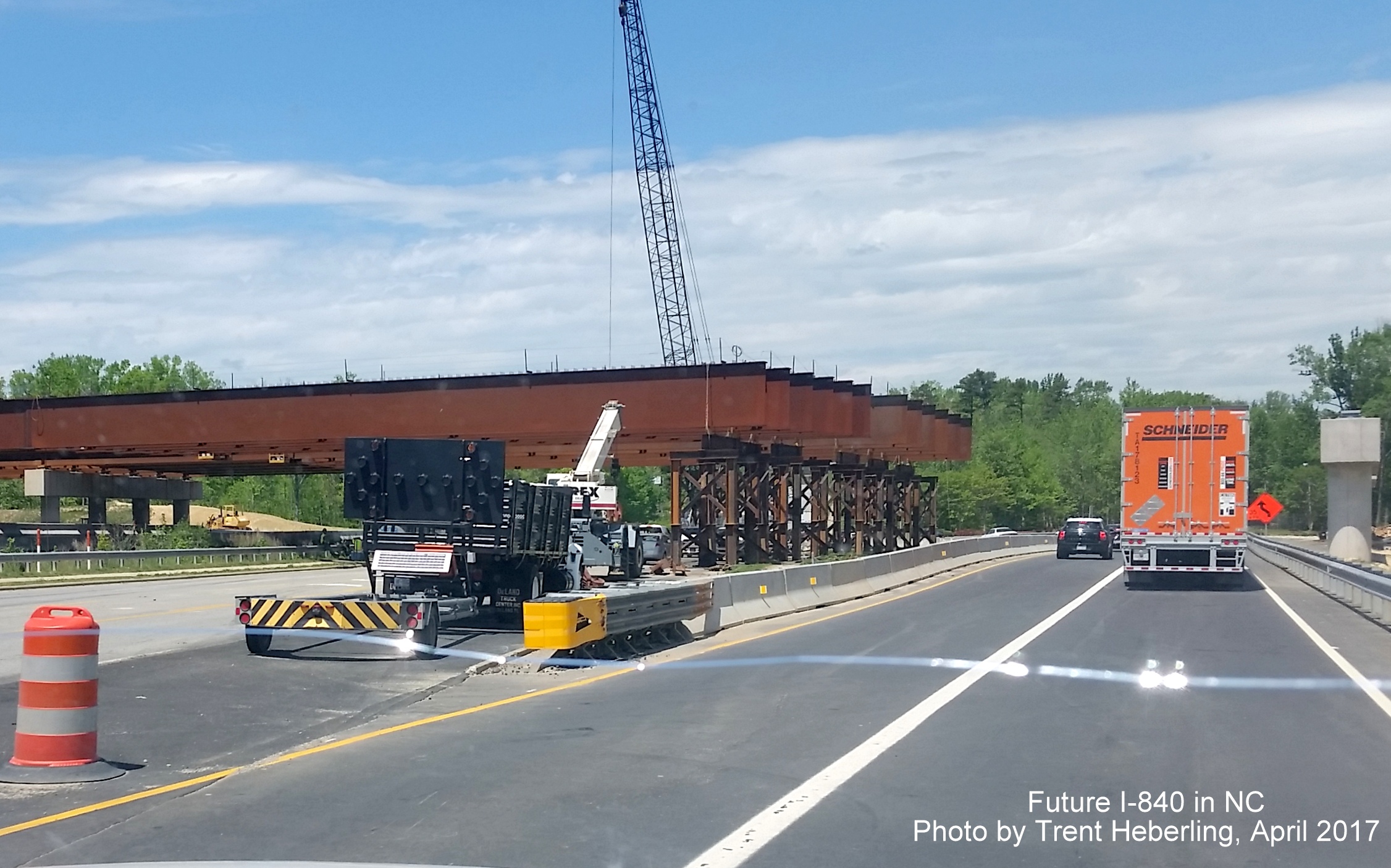 Image taken from US 220 North of future I-840 bridge being built for Greensboro Loop interchange, by Trent Heberling