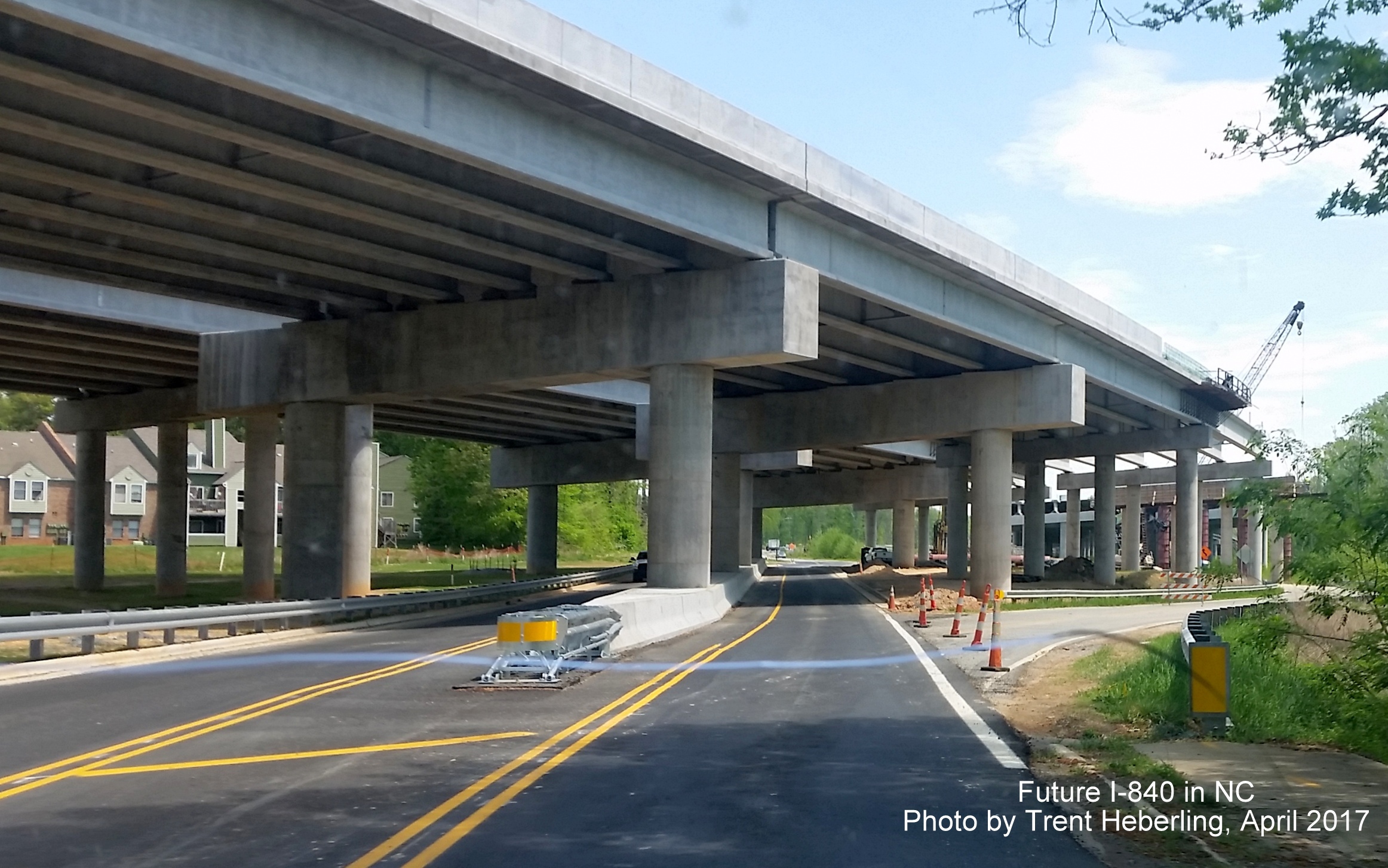 Image of future I-840 elevated highway in vicinity of Drawbridge Pkwy in Greensboro, by Trent Heberling