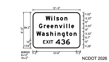 Image of NCDOT sign Plan for auxiliary sign for East US 264 To NC 97 exit as part 
		  of 2026 Pavement Rehabilitation contract, January 2026