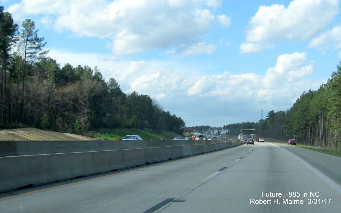 Image taken traveling NC 147 North toward future I-885 interchange in Durham