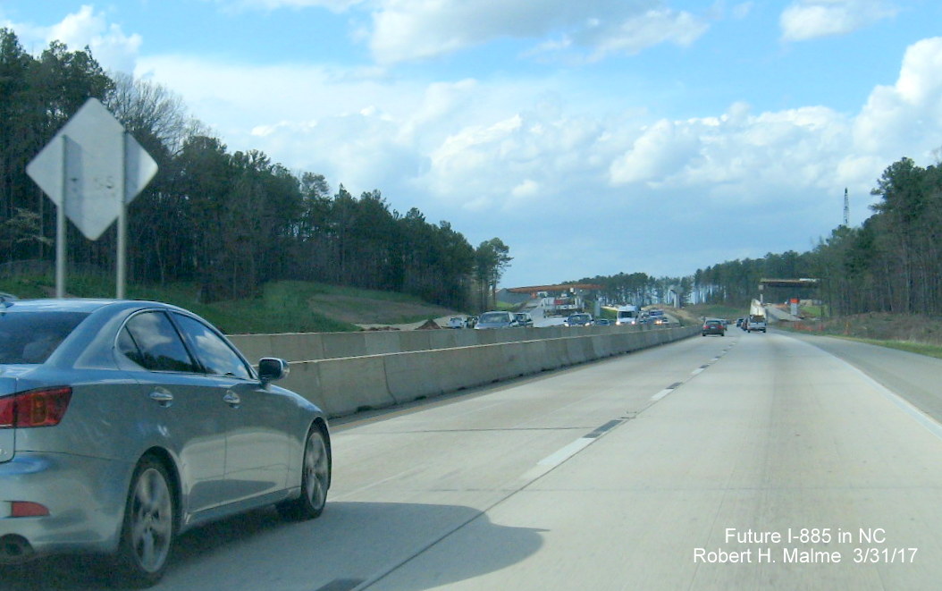 Image taken of East End Connector construction from NC 147 North in Durham