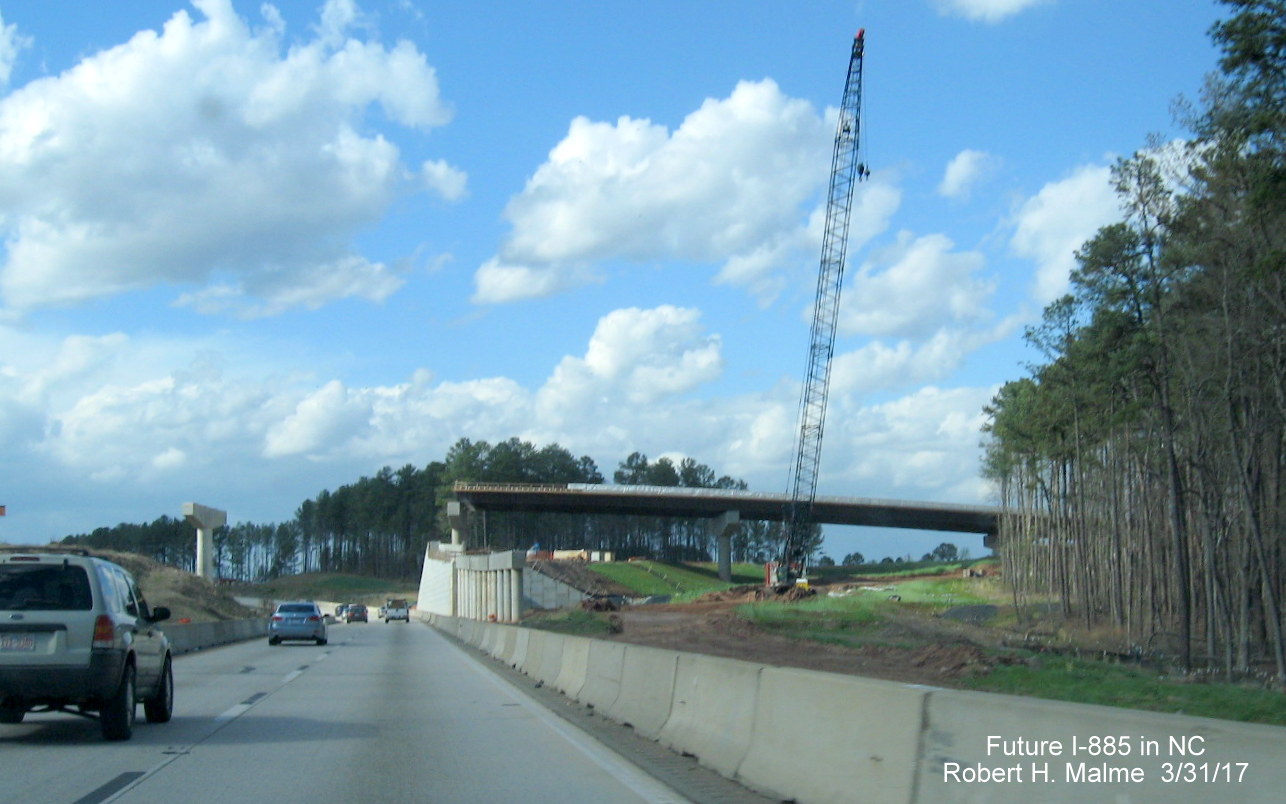 Image showing construction of future I-885 ramps and northbound lanes from NC 147 North in Durham