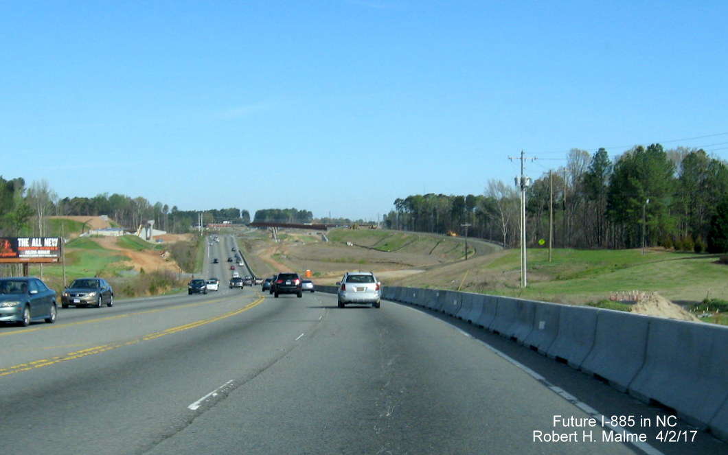 Image of view from East End Avenue on US 70 West in Durham of East End Connector work zone