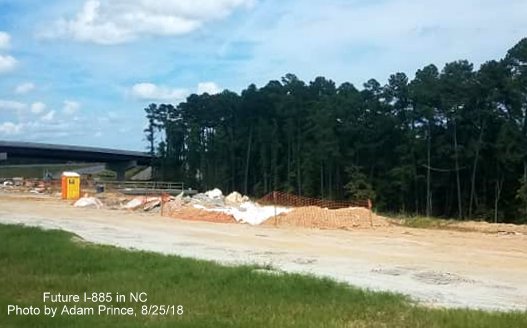 Image of progress building new NC 147/Durham Freeway North lanes at East End Connector interchange, by Adam Prince