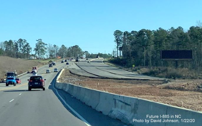 Image of grading work underway to complete southern end of US 70 freeway as part of East End Connector project in Durham, by David Johnson