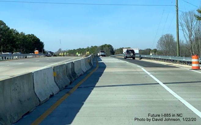 Image of future NC 147 North lanes under construction approaching Briggs Avenue in Durham, by David Johnson