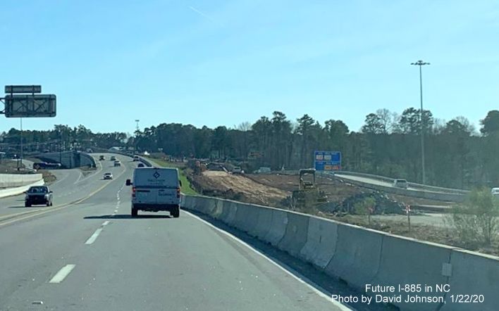 Image of Future I-885 lanes being constructed along US 70 East after NC 98 exit in Durham, by David Johnson