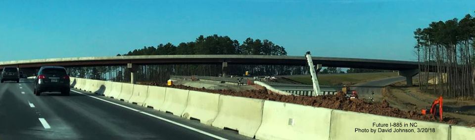 Image of new bridge construction for NC 147 North in East End Connector work zone in Durham, by David Johnson