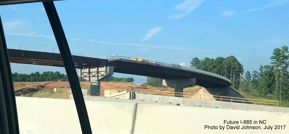 Image taken looking back at Future I-885 North ramp from NC 147 South in Durham, by David Johnson