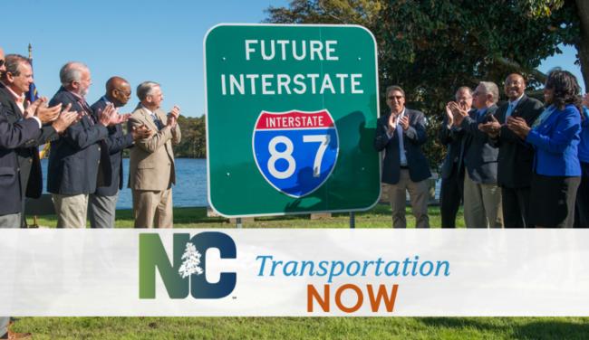 Image of photo taken at I-87 sign ceremony in Edgecombe County in November 2016