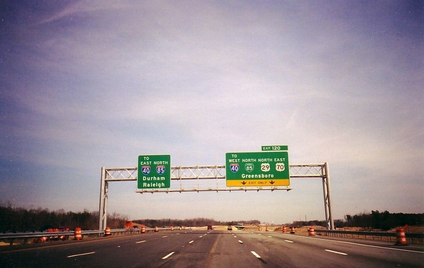 Image taken on I-85 North approaching Greensboro Loop in 2008, by Adam Prince