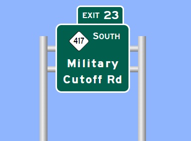 Sign Maker image of NC 417 South exit sign on NC 140 in Wilmington