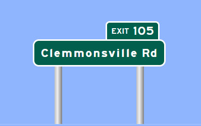 Sign Maker image of Clemmonsville Road exit sign on I-285 in Winston-Salem