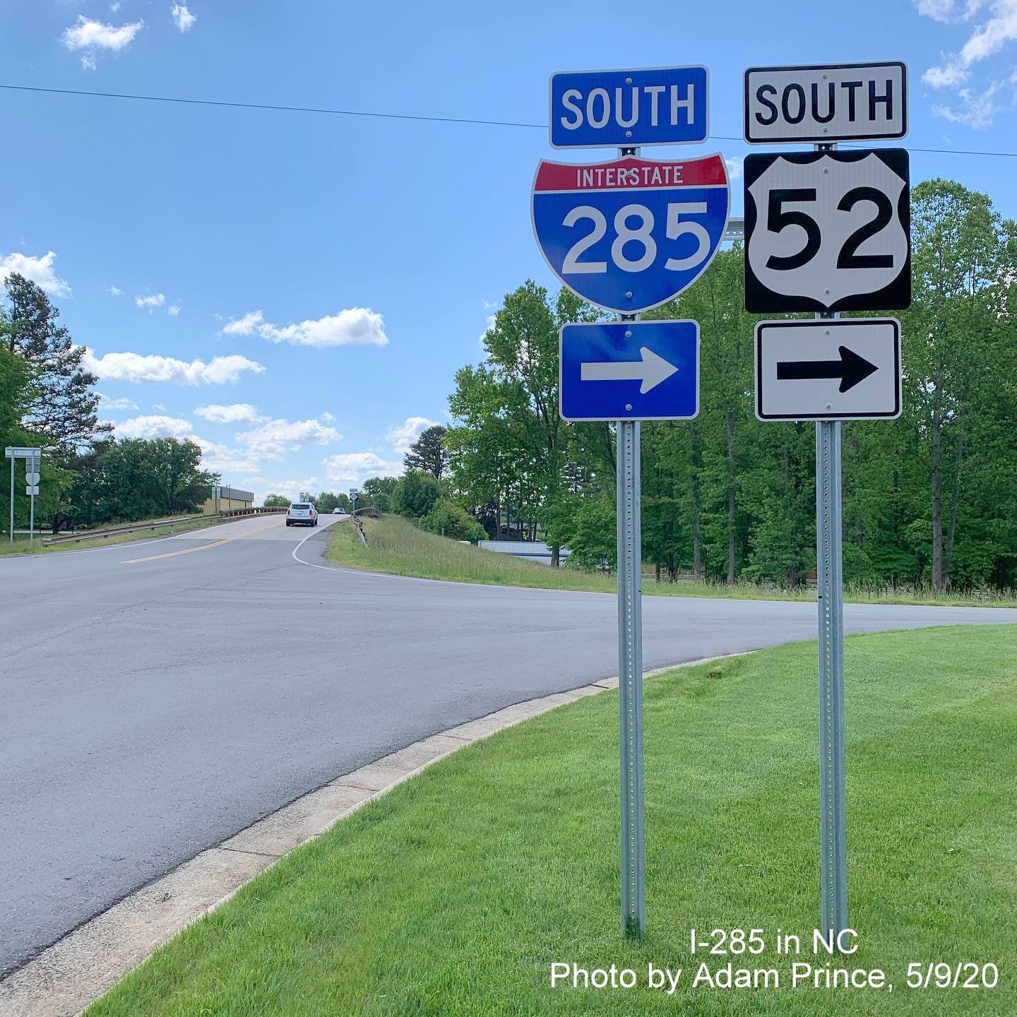 Image of new I-285 ramp signage north of Lexington, by Adam Prince on May 9, 2020