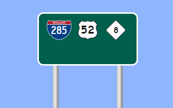Sign Maker image of I-285/US 52/NC 8 reassurance marker shield