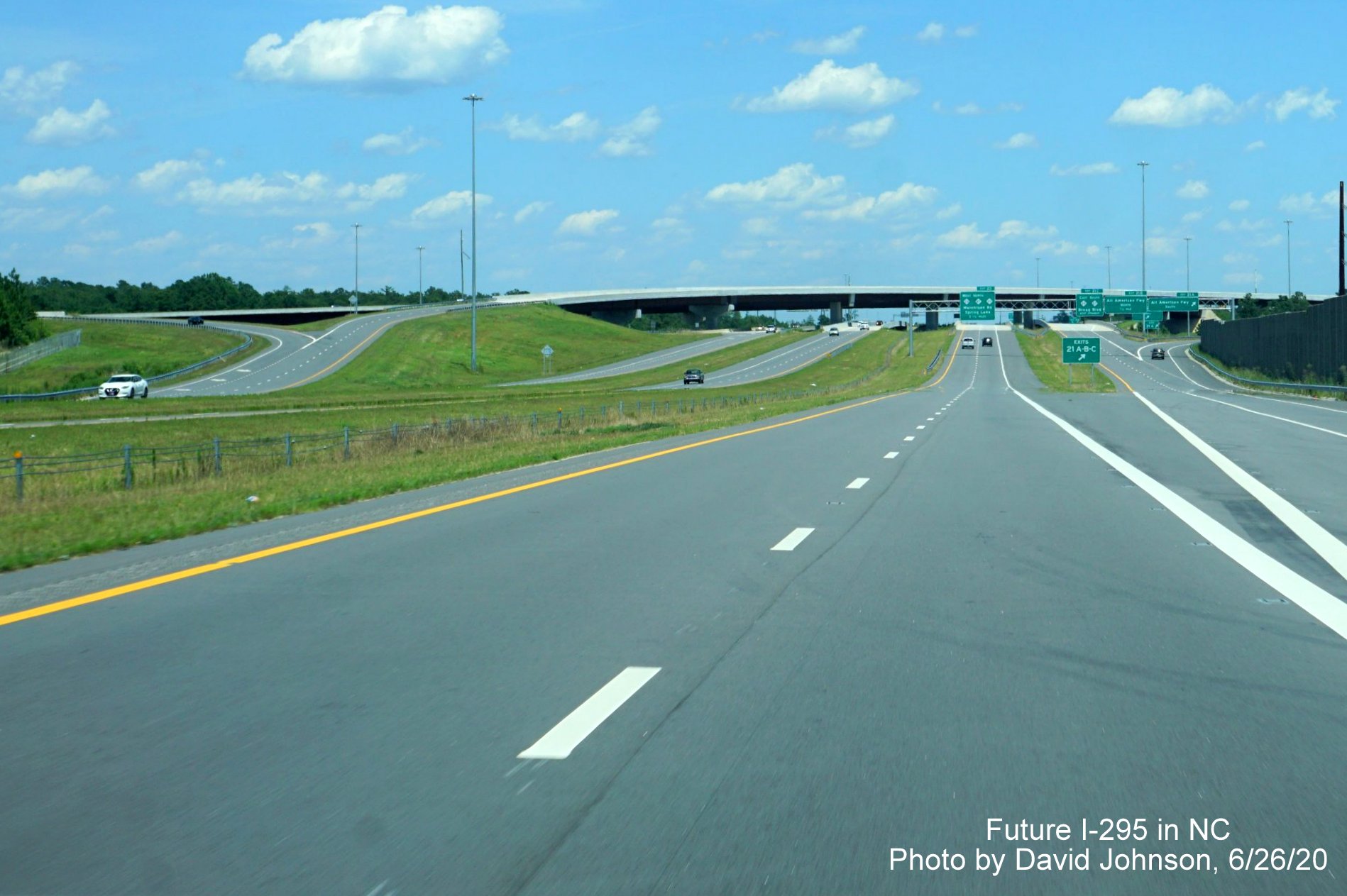 Image of flyover ramp to I-295 South from All American Freeway, by David Johnson June 2020