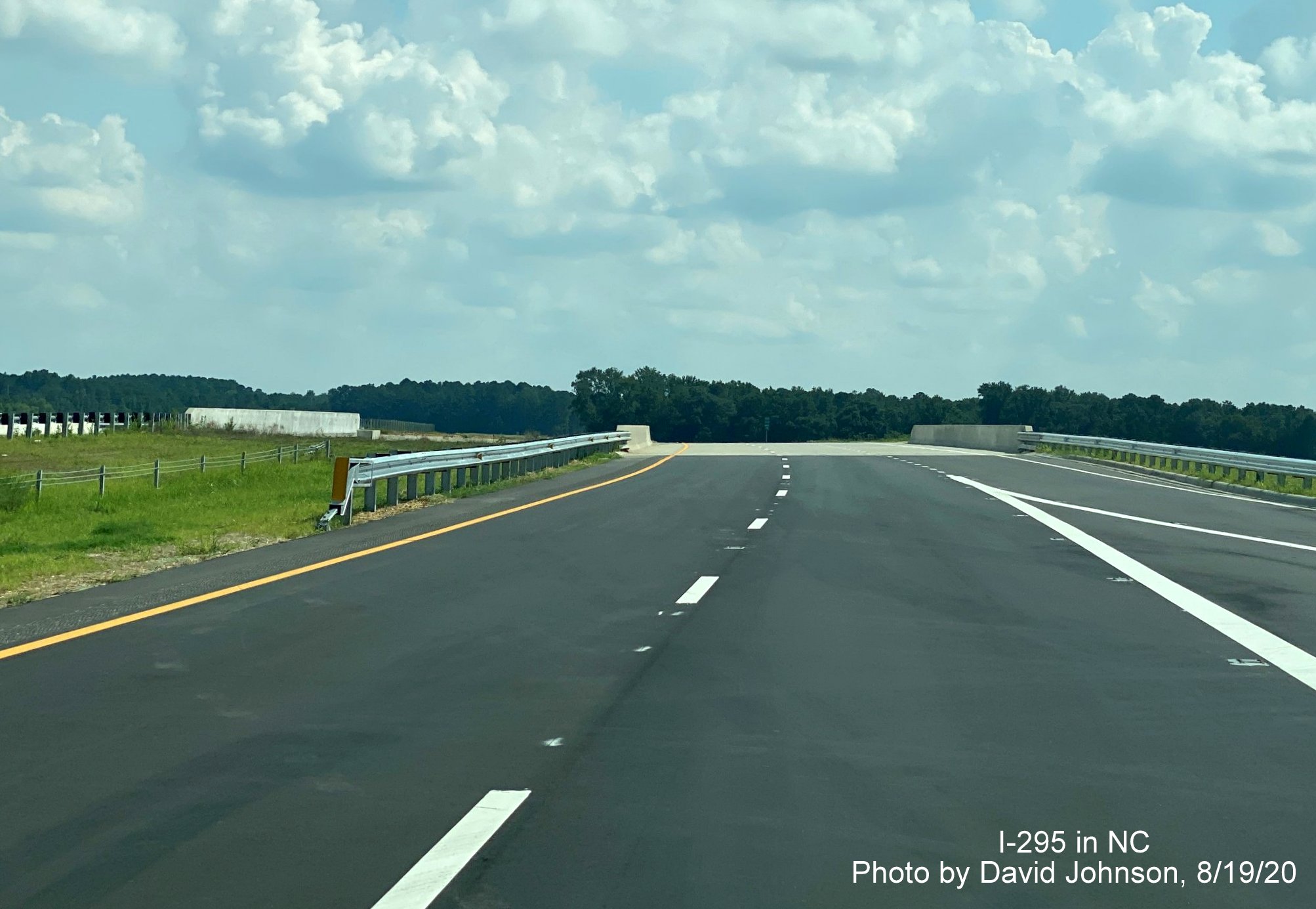Image of new bridge over Cliffdale Road on newly opened section of I-295 South in Fayetteville, by 
        David Johnson August 2020