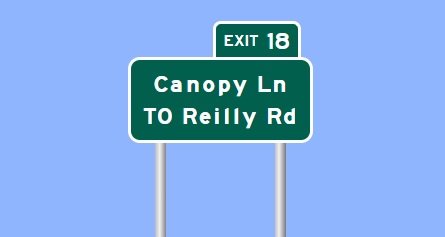 I-295 Canopy Lane exit sign from Sign Maker