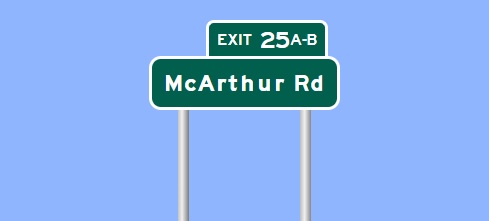 I-295 McArthur Road exits sign, from Sign Maker