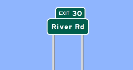 I-295 River Road exit sign, from Sign Maker