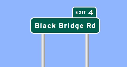 I-295 Black Bridge Road exit sign image, by SignMaker