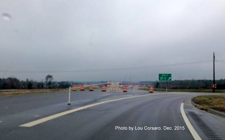 Image of numbered exit gore sign on current western end of Fayetteville Outer Loop. Photo by Lou Corsaro