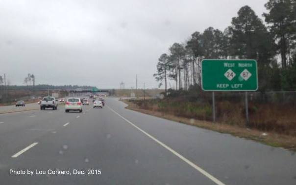 Image of signage approaching Fayetteville Loop on Bragg Blvd. Photo by Lou Corsaro