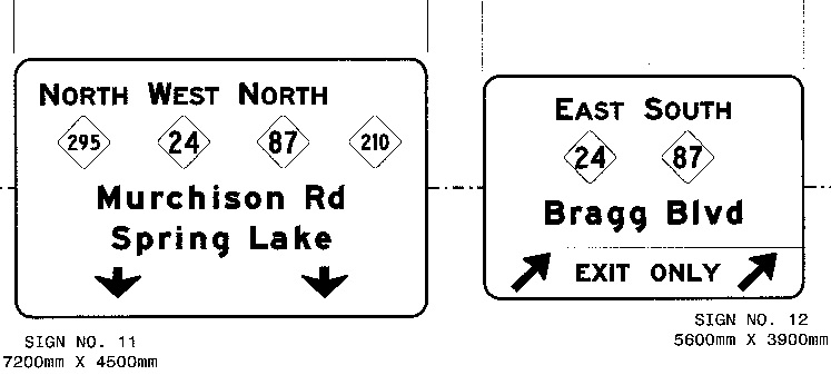 New signage plan for Murchison Road interchange on Fayetteville Outer Loop, from NCDOT
