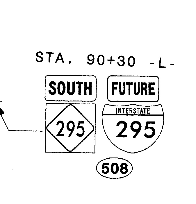 Image of sign plan for reassurance markers along the Fayetteville Outer Loopm from NCDOT