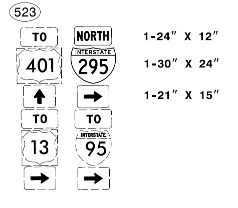 Image of NCDOT sign plan for new I-295 trailblazer for Fayetteville 
      Loop exit on I-95 in Cumberland County, June 2019