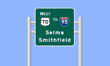 I-42 Exit 18 sign image from SignMaker software