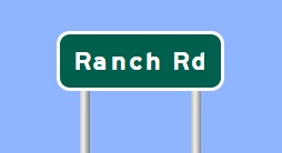 Ranch Road exit sign image from SignMaker software