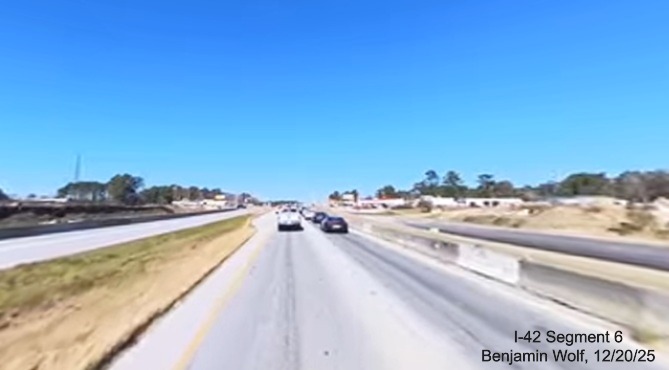 Image of road construction in US 70/Future I-42 upgrade project in Craven County