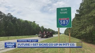 Image of Begin Future I-587 sign in Greenville, courtesy of WNCT