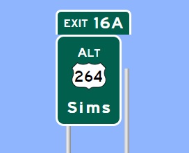 Sign Maker image of Alt US 264 South exit on US 264/Future I-587